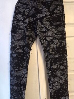 Black Paisley Print Kids Leggings